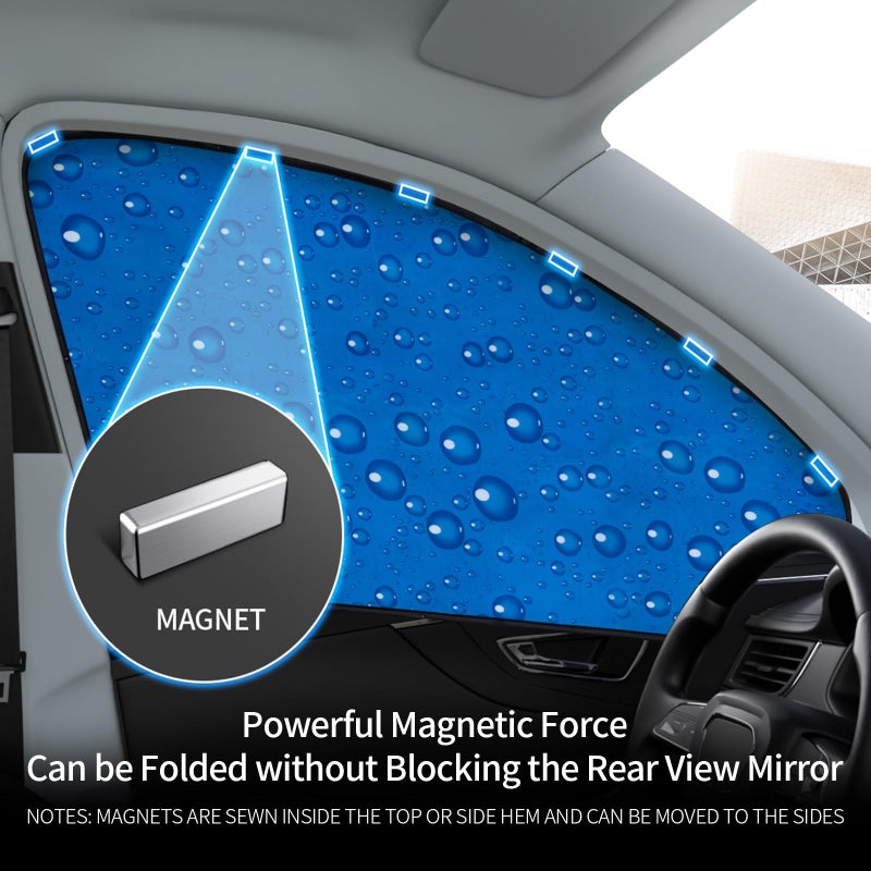 Aokway Side Window Sunshade Sun Shade for Car Window Double Thickness Auto Windshield Sunshades Curtain Universal Fit for Driver for Baby UV Protection (Front Side 2pcs) - Image 2